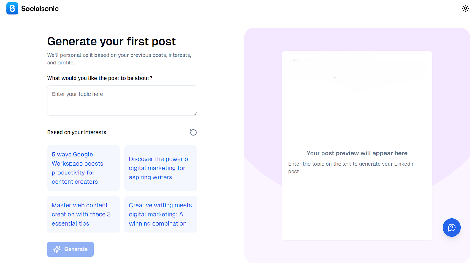 Socialsonic AI-powered Linkedin growth platform